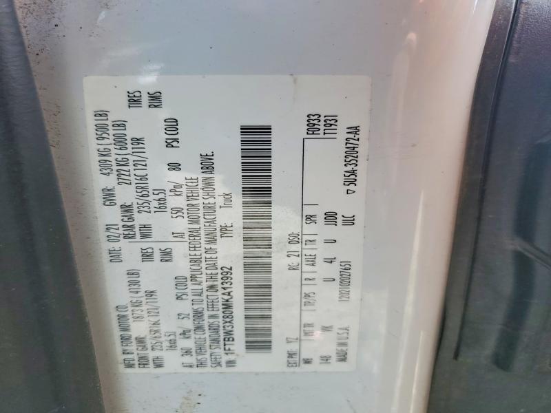 56944706 :رقم المزاد ، 1FTBW3X80MKA13992 vin ، 2021 Ford Transit مزاد بيع