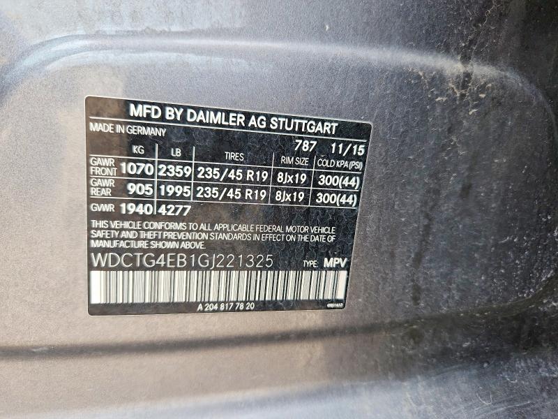 Продаж на аукціоні авто 2016 Mercedes-benz Gla, vin: WDCTG4EB1GJ221325, номер лоту: 56505836