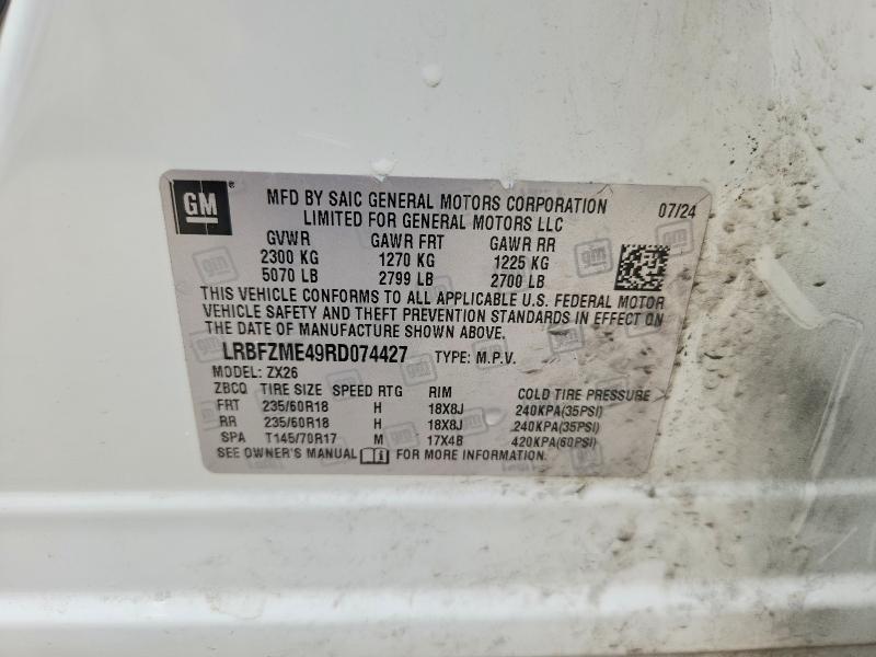 Aukcja sprzedaży 2024 Buick Envision, vin: LRBFZME49RD074427, numer aukcji: 56737476