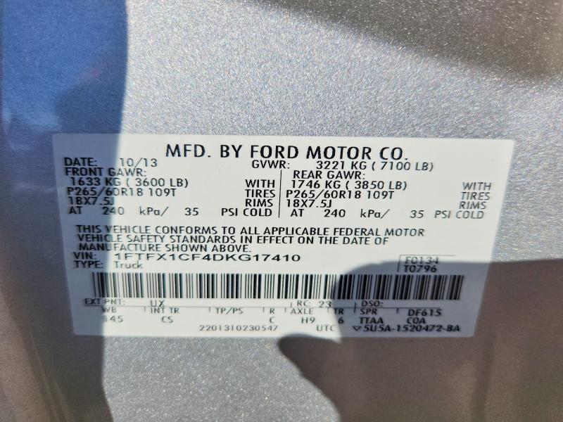 Aukcja sprzedaży 2013 Ford F150, vin: 1FTFX1CF4DKG17410, numer aukcji: 55739436