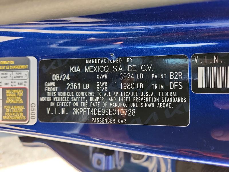 55815506 :رقم المزاد ، 3KPFT4DE9SE010728 vin ، 2025 Kia K4 مزاد بيع
