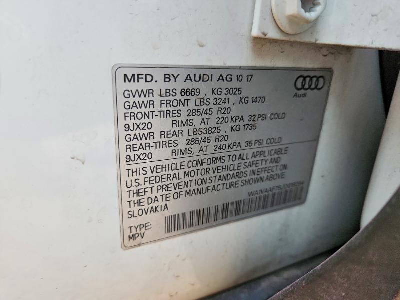 58425316 :رقم المزاد ، WA1VAAF75JD018284 vin ، 2018 Audi Q7 مزاد بيع
