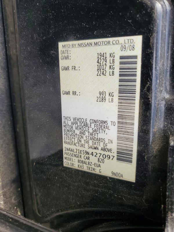 Продаж на аукціоні авто 2009 Nissan Altima, vin: 1N4AL21E59N427097, номер лоту: 58330406