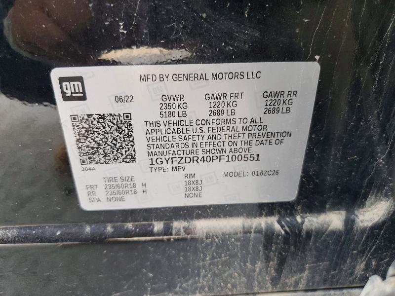 2023 Cadillac Xt4 მანქანა იყიდება აუქციონზე, vin: 1GYFZDR40PF100551, აუქციონის ნომერი: 97686155
