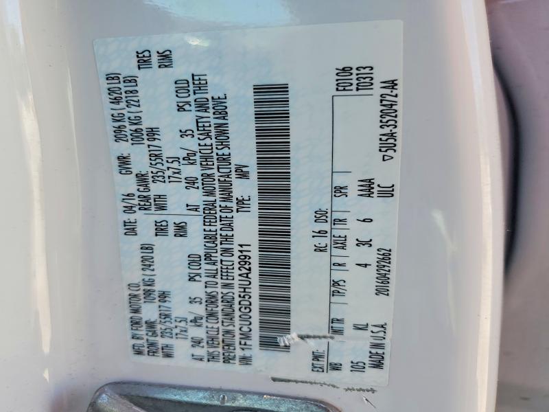 Aukcja sprzedaży 2017 Ford Escape, vin: 1FMCU0GD5HUA29911, numer aukcji: 56700956