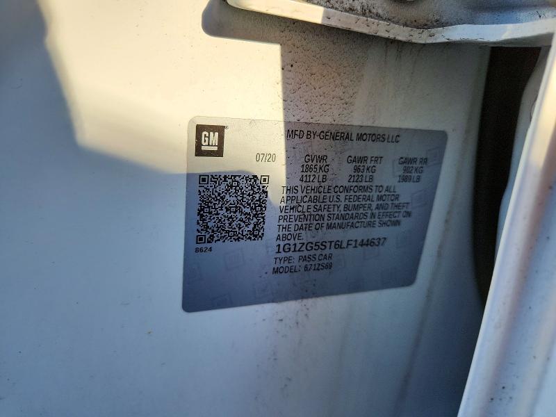 2020 Chevrolet Malibu მანქანა იყიდება აუქციონზე, vin: 1G1ZG5ST6LF144637, აუქციონის ნომერი: 56866126