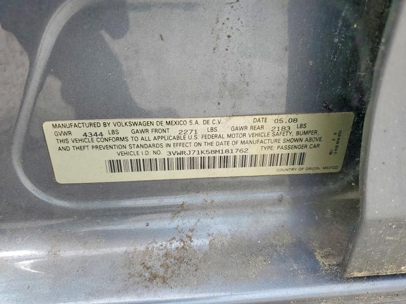 Продажа на аукционе авто 2008 Volkswagen Jetta, vin: 3VWRJ71K58M181762, номер лота: 56437396