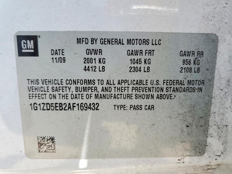2010 Chevrolet Malibu მანქანა იყიდება აუქციონზე, vin: 1G1ZD5EB2AF169432, აუქციონის ნომერი: 57542656