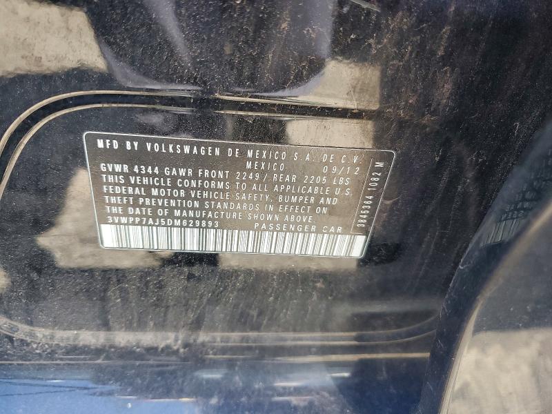 55046726 :رقم المزاد ، 3VWPP7AJ5DM629893 vin ، 2013 Volkswagen Jetta مزاد بيع