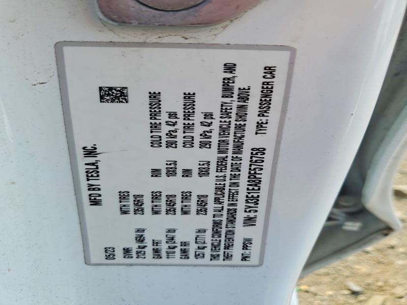 Продажа на аукционе авто 2023 Tesla Model 3, vin: 5YJ3E1EA8PF576758, номер лота: 57194916