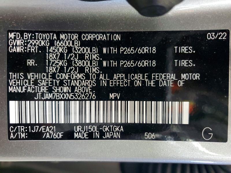Продажа на аукционе авто 2022 Lexus Gx, vin: JTJAM7BXXN5326276, номер лота: 55965546