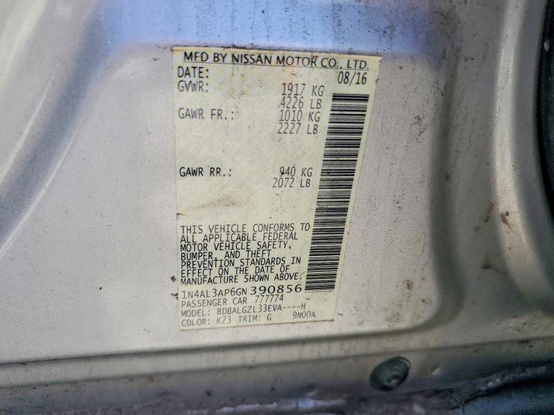 56607916 :رقم المزاد ، 1N4AL3AP6GN390856 vin ، 2016 Nissan Altima مزاد بيع