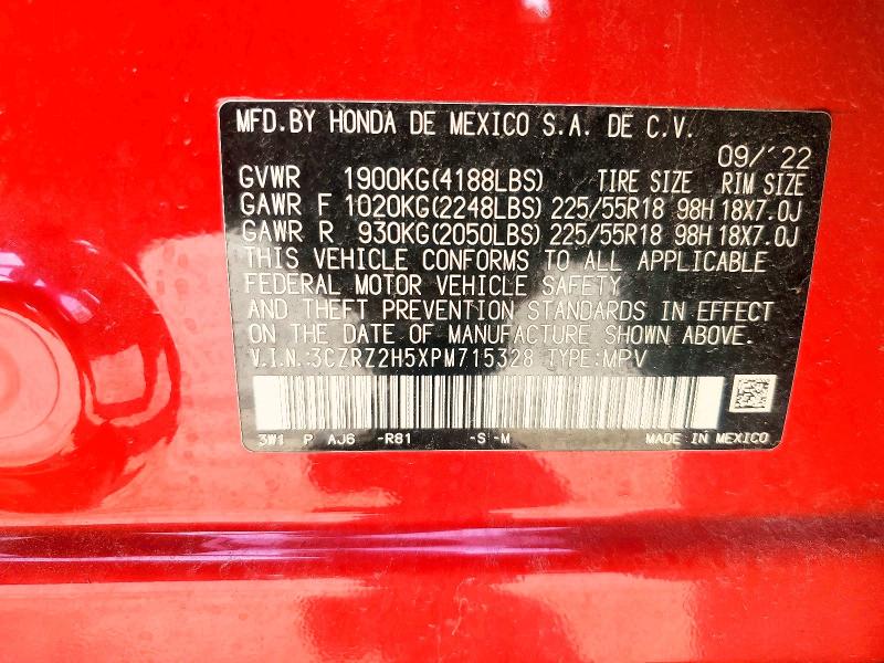 Продаж на аукціоні авто 2023 Honda Hr-v, vin: 3CZRZ2H5XPM715328, номер лоту: 58702956