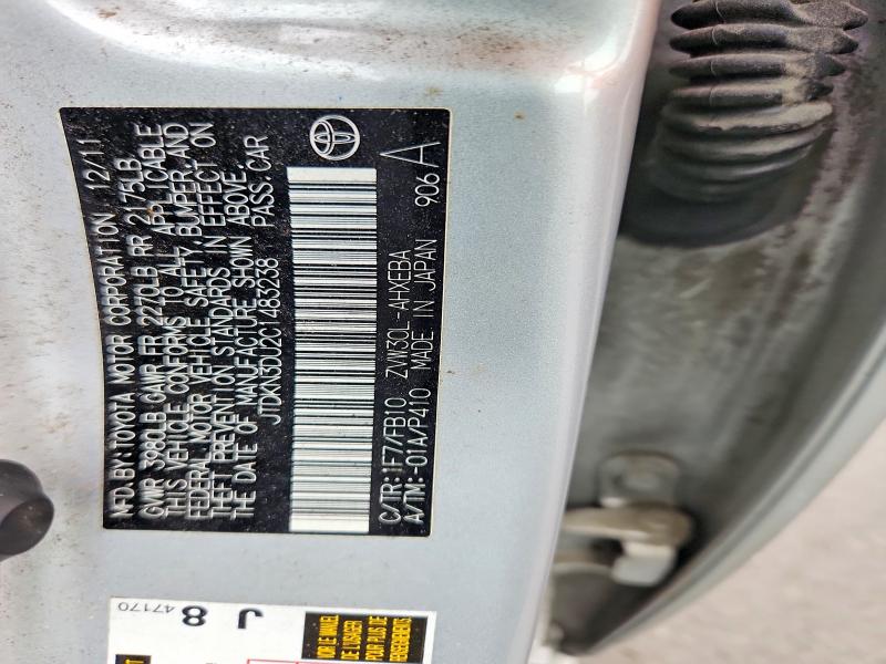 58914096 :رقم المزاد ، JTDKN3DU2C1483238 vin ، 2012 Toyota Prius مزاد بيع