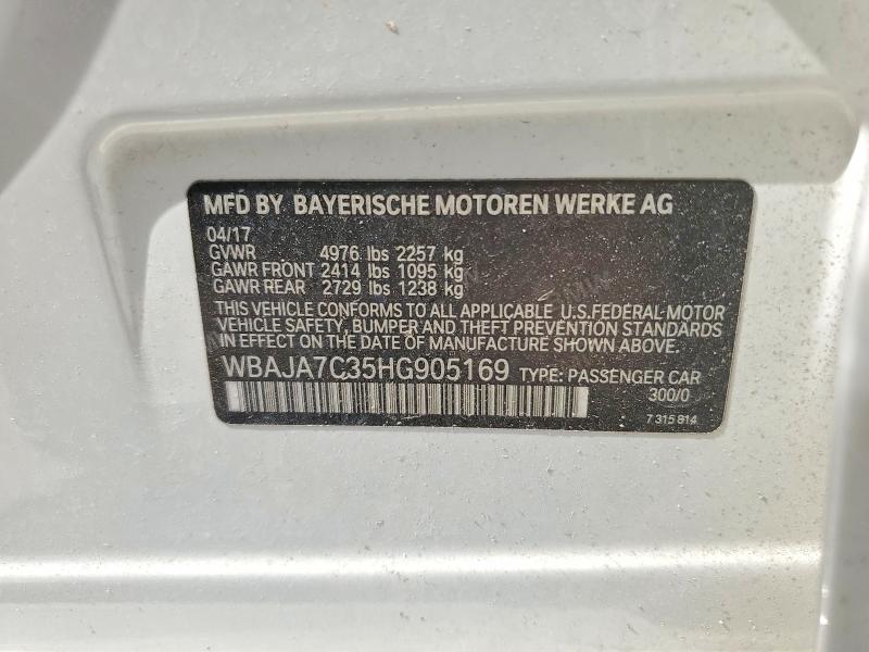 Продаж на аукціоні авто 2017 Bmw 530, vin: WBAJA7C35HG905169, номер лоту: 55850226