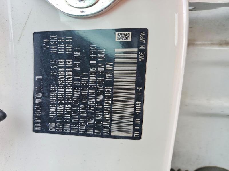 57018846 :رقم المزاد ، JHLRW2H81KX014336 vin ، 2019 Honda Cr-v مزاد بيع