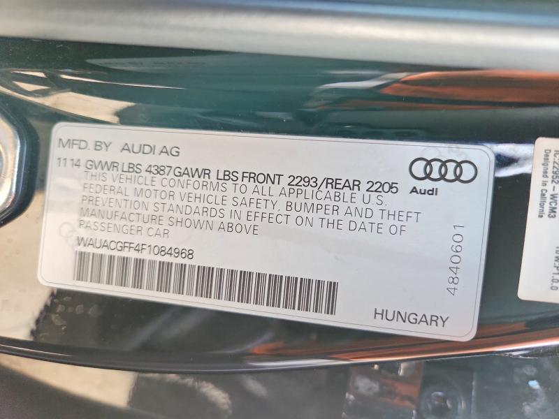 2015 Audi A3 მანქანა იყიდება აუქციონზე, vin: WAUACGFF4F1084968, აუქციონის ნომერი: 56485486