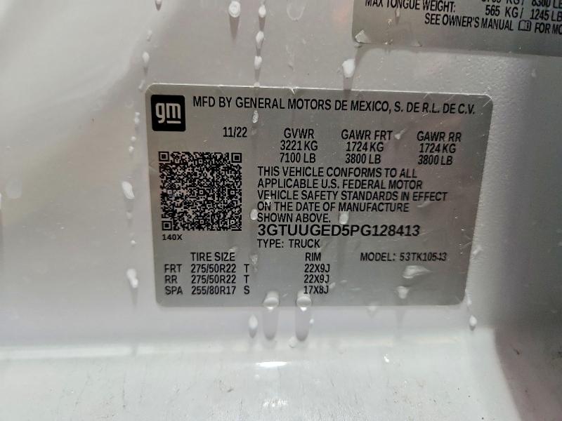 Продажа на аукционе авто 2023 Gmc Sierra, vin: 3GTUUGED5PG128413, номер лота: 54654476