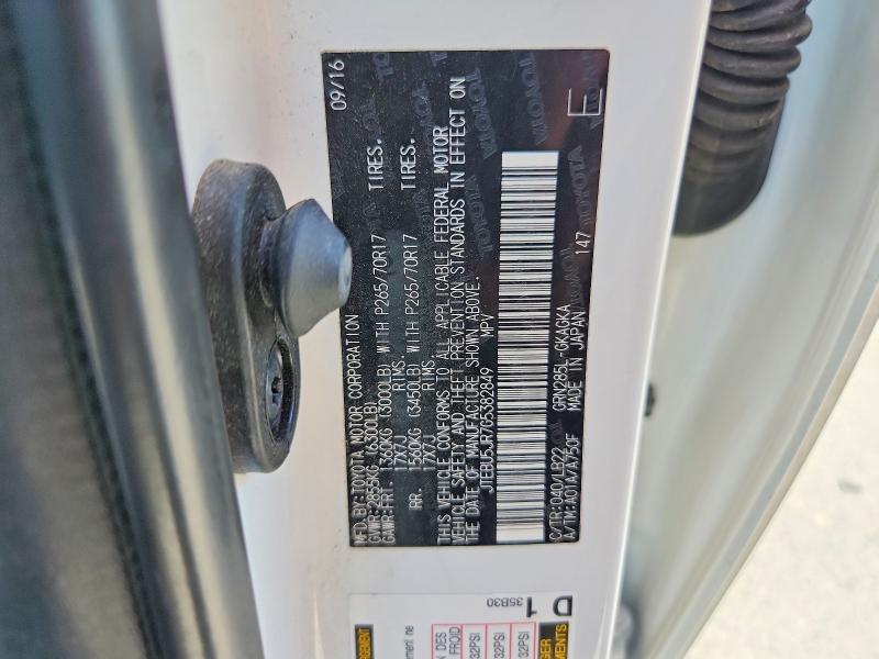 Продаж на аукціоні авто 2016 Toyota 4runner, vin: JTEBU5JR7G5382849, номер лоту: 58247626