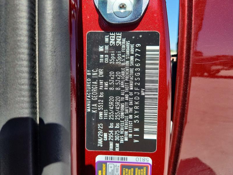 Продажа на аукционе авто 2025 Kia Sorento, vin: 5XYRKDJF2SG367779, номер лота: 55911876