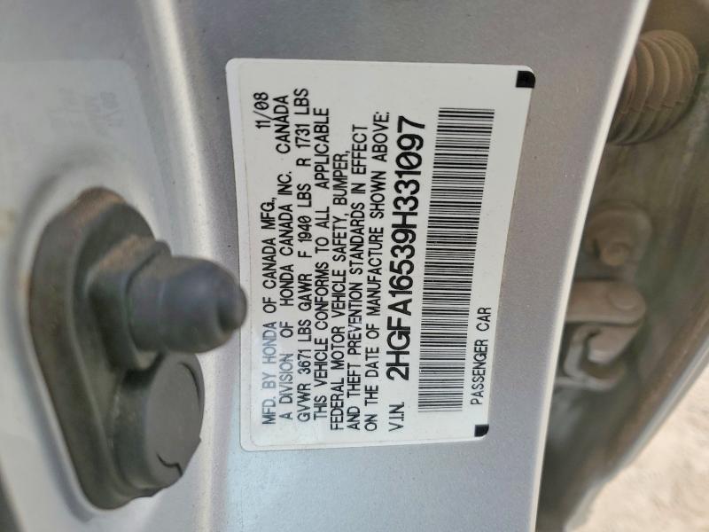 Aukcja sprzedaży 2009 Honda Civic, vin: 2HGFA16539H331097, numer aukcji: 56371546
