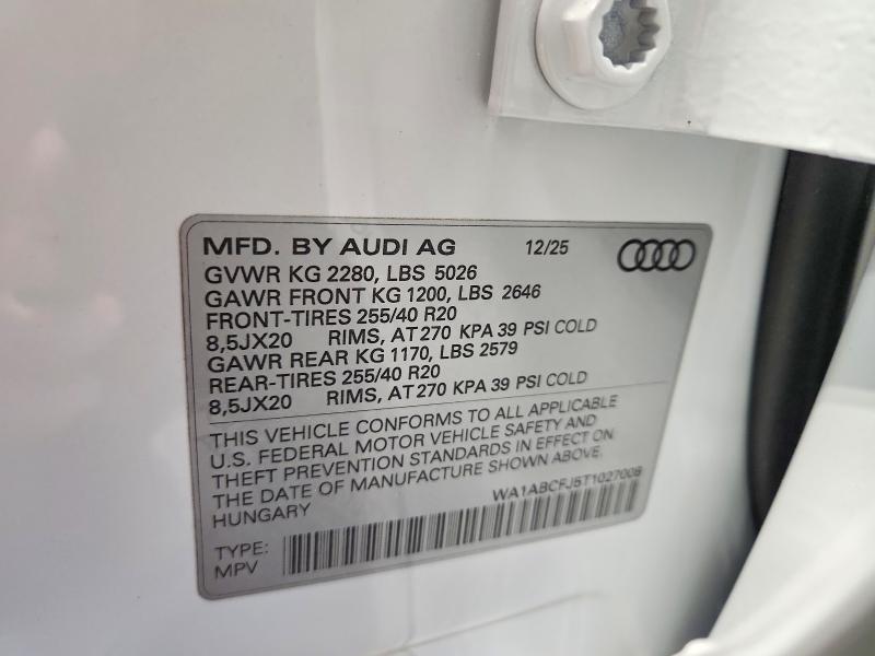 54592386 :رقم المزاد ، WA1ABCFJ5T1027008 vin ، 2026 Audi Q3 مزاد بيع