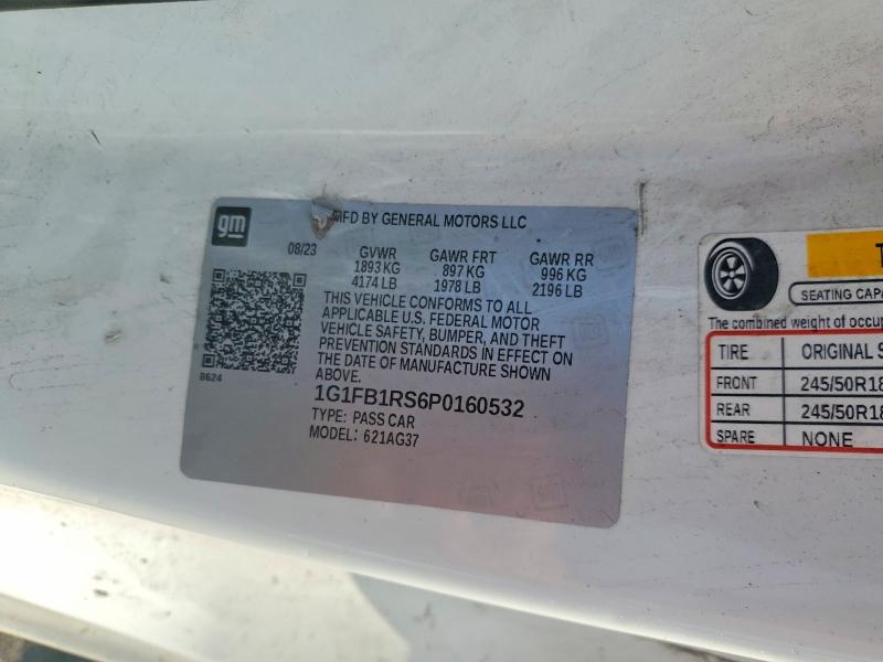 Aukcja sprzedaży 2023 Chevrolet Camaro, vin: 1G1FB1RS6P0160532, numer aukcji: 56451316