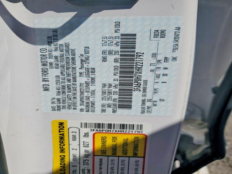 57573626 :رقم المزاد ، 3FA6P0H7XHR221792 vin ، 2017 Ford Fusion مزاد بيع