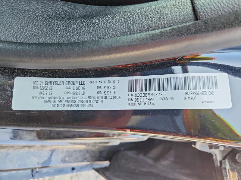57362026 :رقم المزاد ، 1C3CCCBB7FN573112 vin ، 2015 Chrysler 200 مزاد بيع