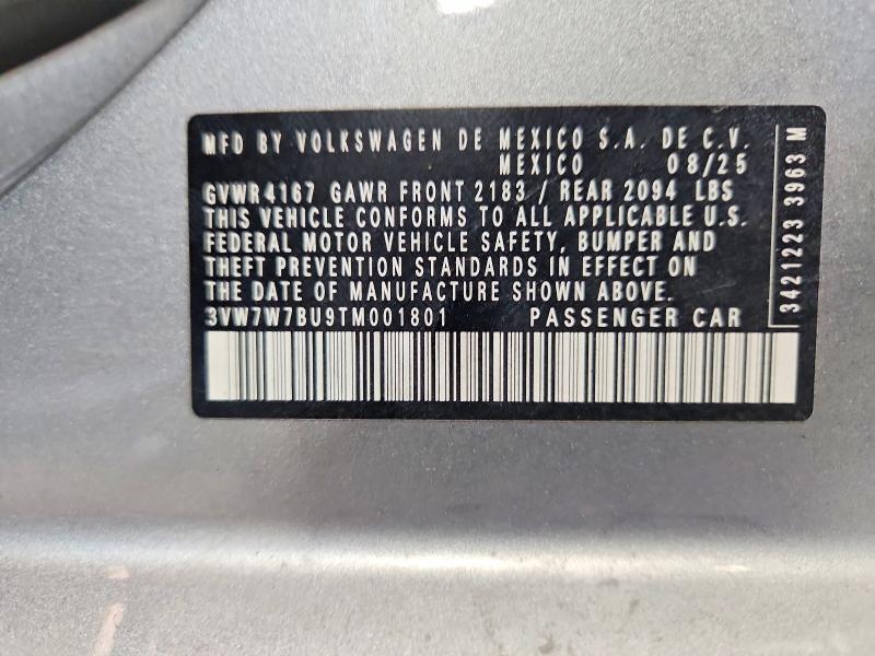 Aukcja sprzedaży 2026 Volkswagen Jetta, vin: 3VW7W7BU9TM001801, numer aukcji: 85972115