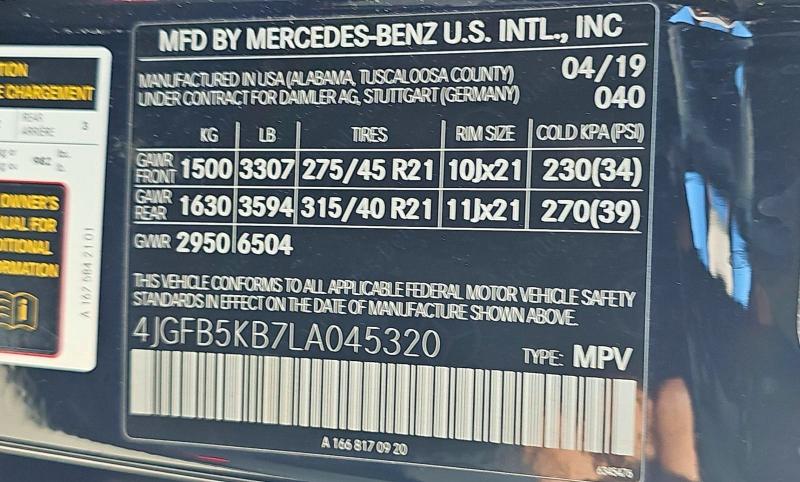 Продаж на аукціоні авто 2020 Mercedes-benz Gle, vin: 4JGFB5KB7LA045320, номер лоту: 58439606