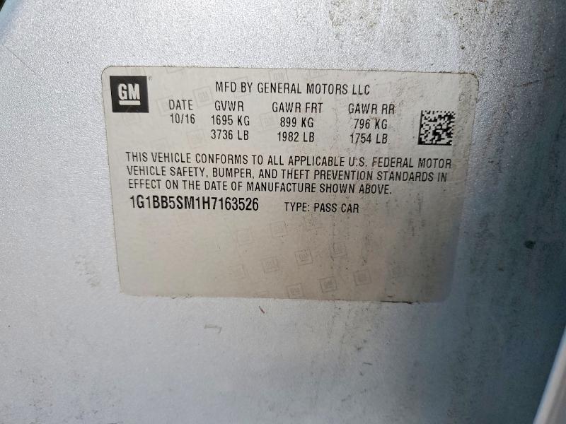Продаж на аукціоні авто 2017 Chevrolet Cruze, vin: 1G1BB5SM1H7163526, номер лоту: 57615456