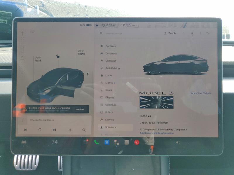 Aukcja sprzedaży 2026 Tesla Model 3, vin: 5YJ3E1ET7TF128989, numer aukcji: 54273436