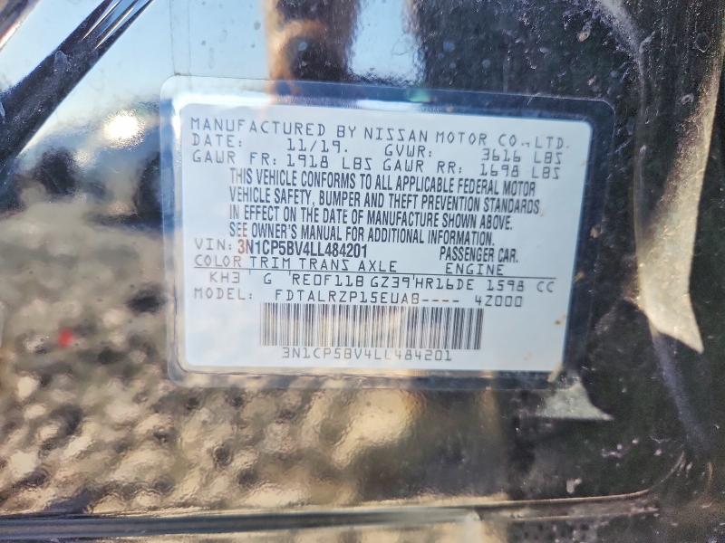 2020 Nissan Kicks მანქანა იყიდება აუქციონზე, vin: 3N1CP5BV4LL484201, აუქციონის ნომერი: 55865716