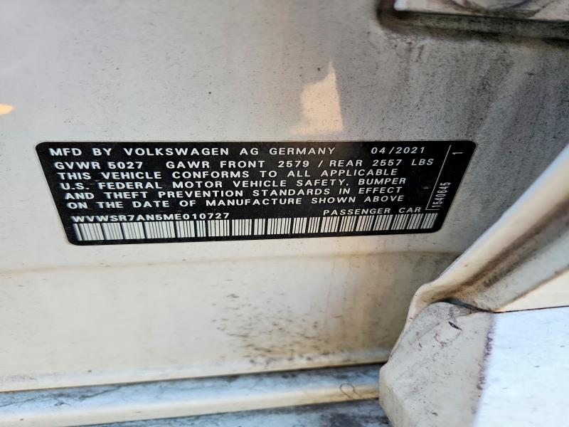 Aukcja sprzedaży 2021 Volkswagen Arteon, vin: WVWSR7AN5ME010727, numer aukcji: 55310006