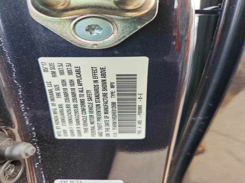 58315046 :رقم المزاد ، 7FARW1H53HE012690 vin ، 2017 Honda Cr-v مزاد بيع