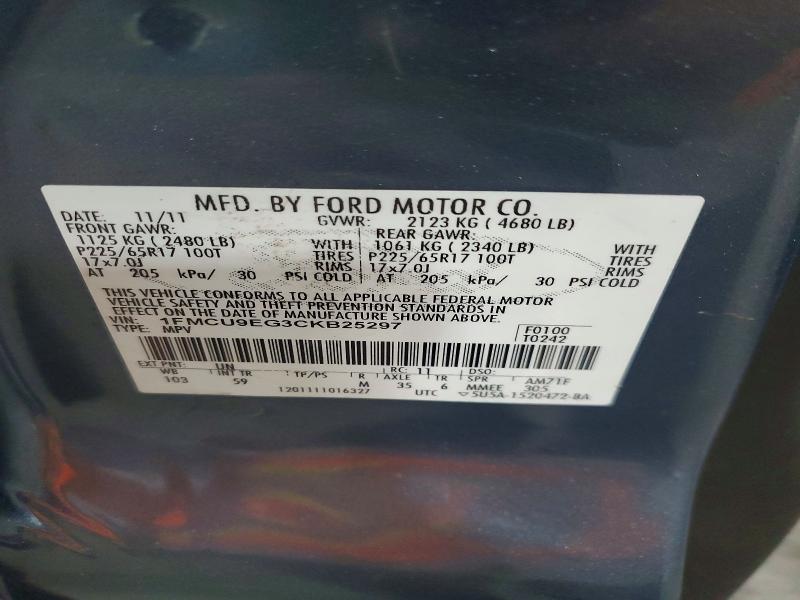 Aukcja sprzedaży 2012 Ford Escape, vin: 1FMCU9EG3CKB25297, numer aukcji: 57681116