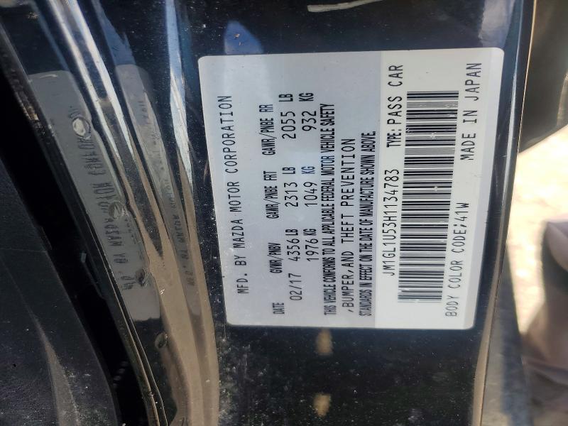 2017 Mazda 6 მანქანა იყიდება აუქციონზე, vin: JM1GL1U53H1134783, აუქციონის ნომერი: 55617686