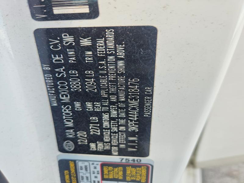 58624996 :رقم المزاد ، 3KPF44ACXME318476 vin ، 2021 Kia Forte مزاد بيع