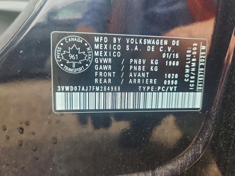 Aukcja sprzedaży 2015 Volkswagen Jetta, vin: 3VWD07AJ7FM284988, numer aukcji: 57212396