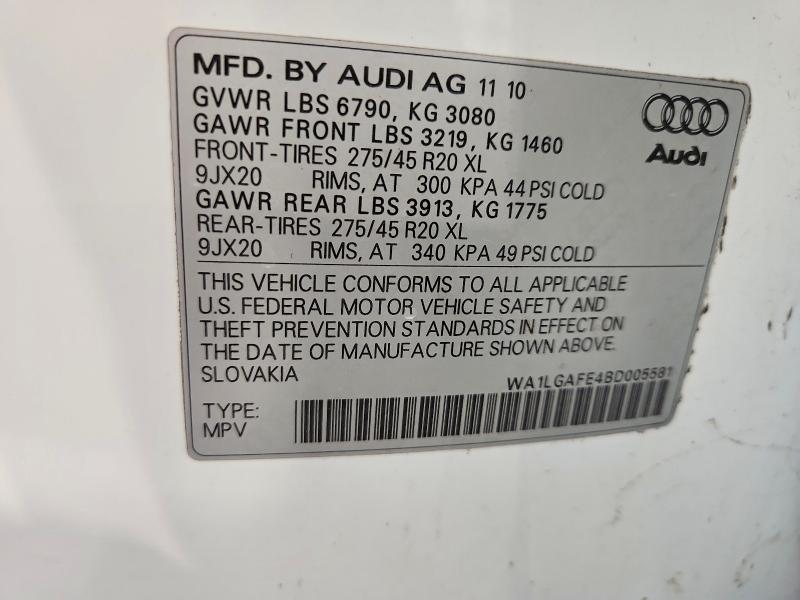 Продажа на аукционе авто 2011 Audi Q7, vin: WA1LGAFE4BD005581, номер лота: 59124066
