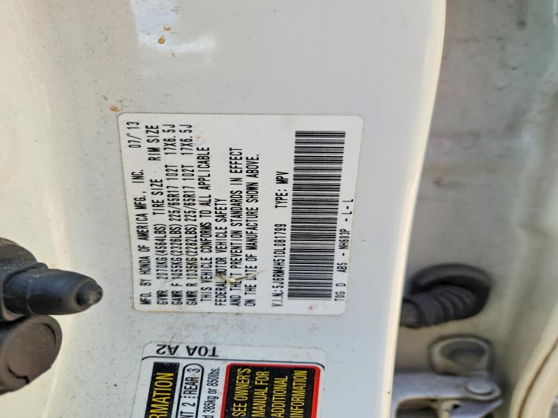 57682606 :رقم المزاد ، 5J6RM4H51DL081799 vin ، 2013 Honda Cr-v مزاد بيع