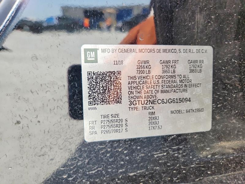 57543566 :رقم المزاد ، 3GTU2NEC6JG615094 vin ، 2018 Gmc Sierra مزاد بيع
