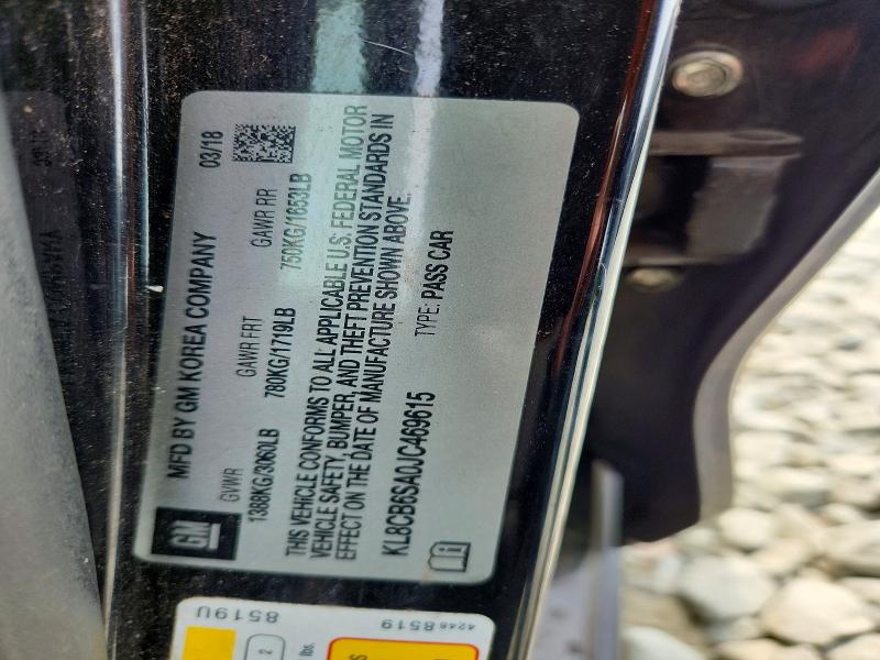 Aukcja sprzedaży 2018 Chevrolet Spark, vin: KL8CB6SA0JC469615, numer aukcji: 56977656