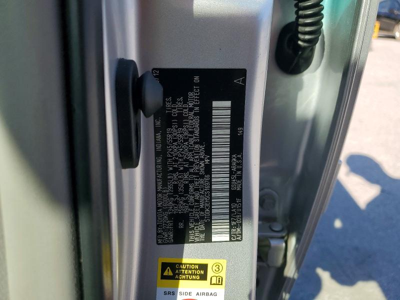 Продаж на аукціоні авто 2012 Toyota Highlander, vin: 5TDDK3EH5CS169766, номер лоту: 58736116