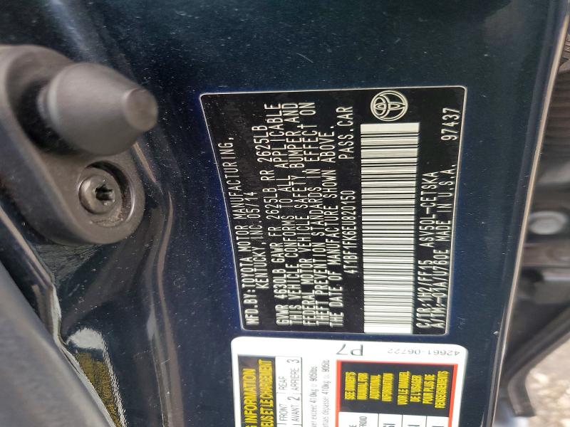 56750276 :رقم المزاد ، 4T1BF1FK6EU820150 vin ، 2014 Toyota Camry مزاد بيع