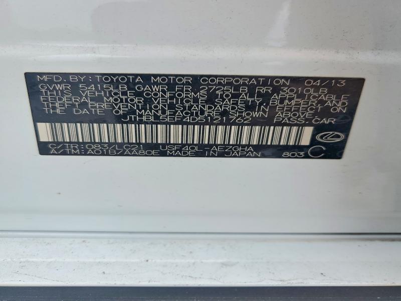 Продаж на аукціоні авто 2013 Lexus Ls, vin: JTHBL5EF4D5121762, номер лоту: 56791626