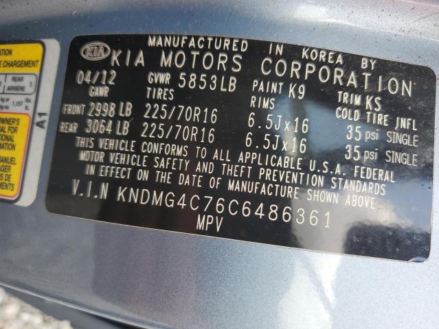 58073646 :رقم المزاد ، KNDMG4C76C6486361 vin ، 2012 Kia Sedona مزاد بيع