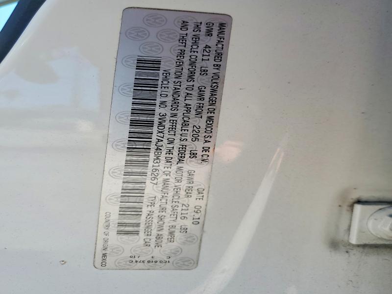 Продажа на аукционе авто 2011 Volkswagen Jetta, vin: 3VWDX7AJ4BM316267, номер лота: 58914266