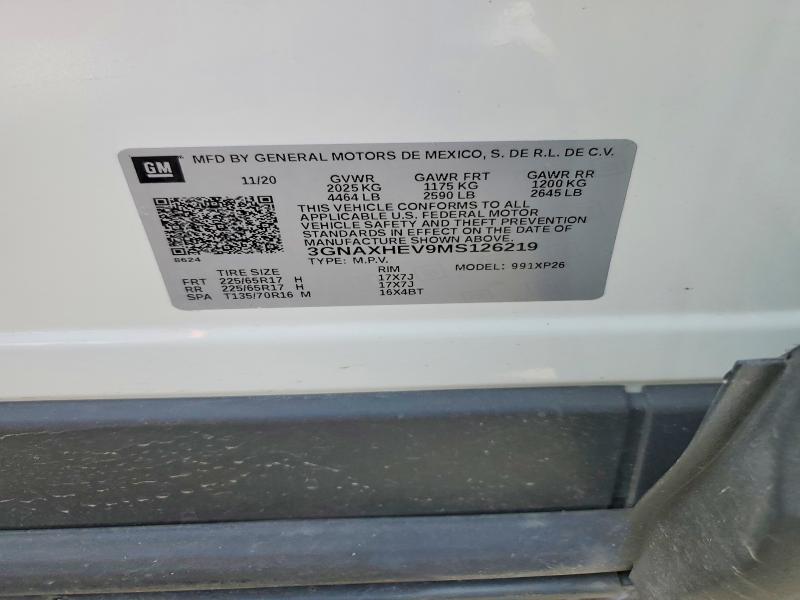 Продажа на аукционе авто 2021 Chevrolet Equinox, vin: 3GNAXHEV9MS126219, номер лота: 59127596